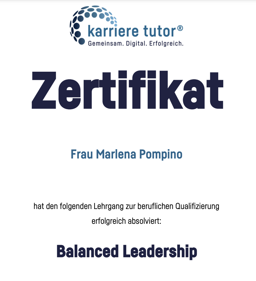Balanced Leadership Zertifikat